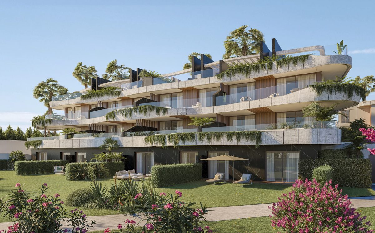 The buildings and their planted terraces (render)