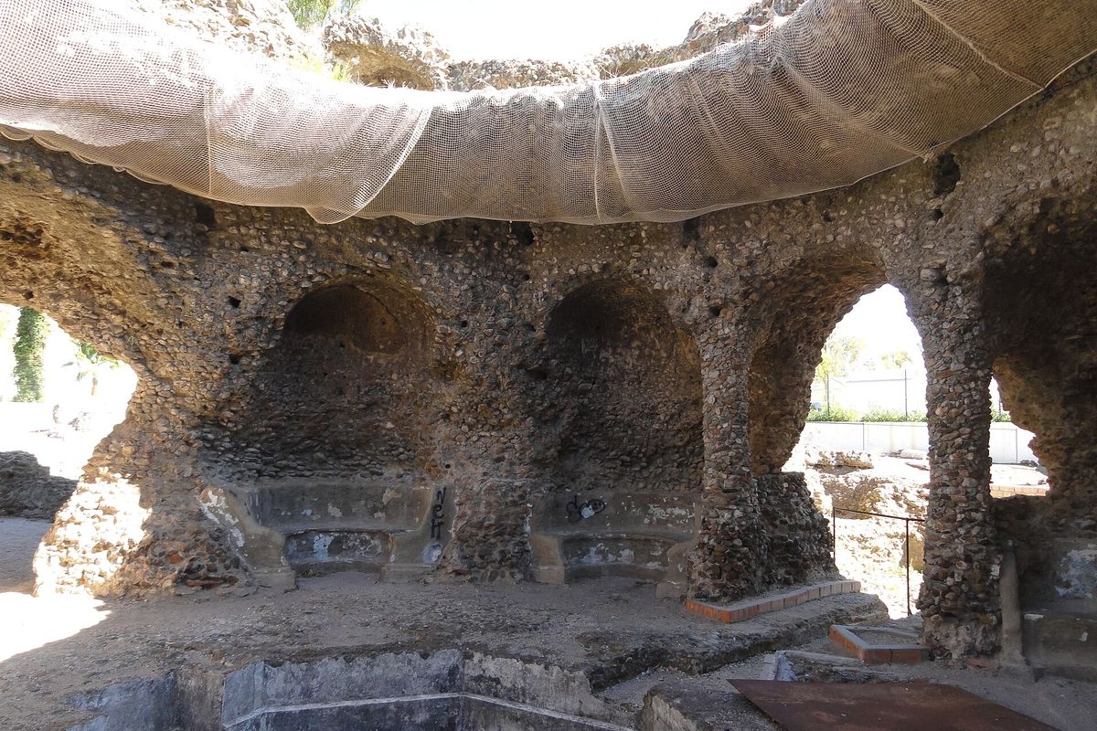 Inside the vaulted rooms of the Roman baths
