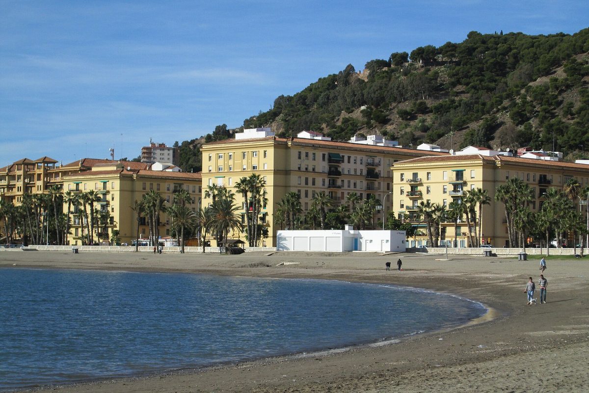 The Malagueta seafront with the city behind