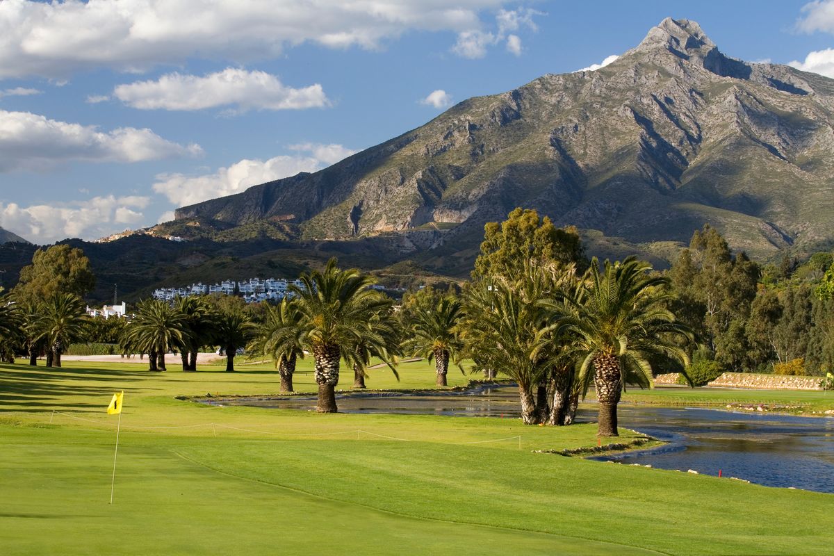 On the green, under La Concha