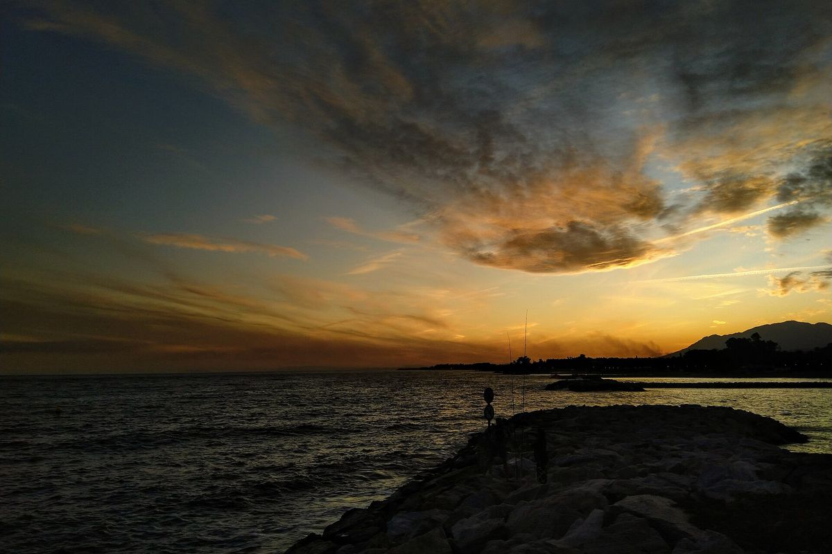 Sunset from the breakwater at Puerto Banús