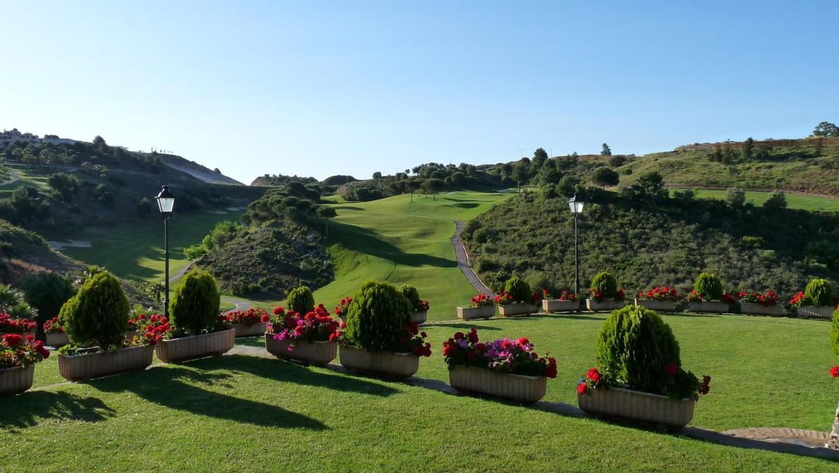 Flower beds above the course